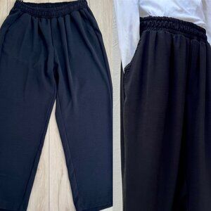 MAT Fashion (made in Greece) Black Relaxed Fit Harem-Style Trousers Size Medium